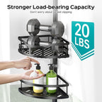 HAMITOR Corner Shower Caddy Tension Pole: Rustproof Stable 4-Tier Bathroom - Image 3