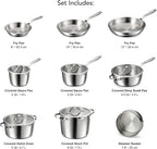 Tramontina Tempo Tri-Ply Base Stainless Steel 14-Piece Cookware Set - Image 3