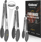 Kitchen Tongs with Silicone Tips by Eddeas