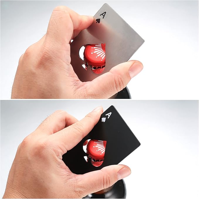 Ace Of Spades Bottle Opener-Stainless Steel Credit Card Size Casino Bottle - Image 5