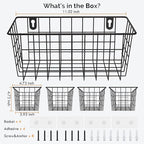 MaraFansie Hanging Wire Baskets Kitchen Storage Basket Adhesive and Screws - Image 7