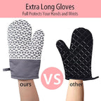 Oven Mitts and Pot Holders Sets 6pcs, Thick Cotton Oven Gloves High Heat - Image 7