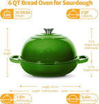 ONKO Dutch Oven For Sourdough Bread Baking, 6QT Enameled Cast Iron Dutch Oven - Image 5