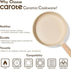 CAROTE 10" Frying Pan Set, Non-Toxic PTFE & PFOA Free Fry Pan & Omelet Pan - Image 8