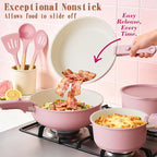 Umite Chef Pots and Pans Set Non Stick, RV Kitchen Cooking Set - Image 4