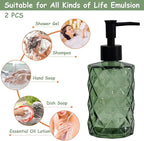 Green Glass Soap Dispenser - Image 4