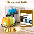 Under Sink Organizer, Heavy-Duty & Rust-Resistant Carbon Steel Metal, 2 Tier - Image 4