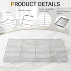 Lounsweer 6 Pcs Cooling Racks, 24L x 16W x 1H Stainless Steel Wire Rack - Image 3