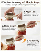 Jar Opener – 4-in-1 Adjustable Stainless Steel Secure Grip Lid Remover - Image 5