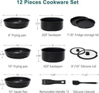 NEWBULIG 12-Piece Nonstick Cookware Set, Detachable Handle Pots and Pans - Image 2