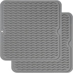 ZLR 2 Pcs Silicone Dish Drying Mat 12" x 12" Square by ZLR