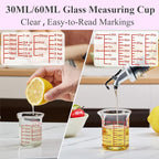 Ackers 4-Piece Glass Measuring Cup Set, Borosilicate Beaker Style Nesting - Image 3