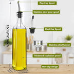 Showvigor Olive Oil Dispenser Bottle, Vinegar Cruet Bottle 17oz/500 ml - Image 2