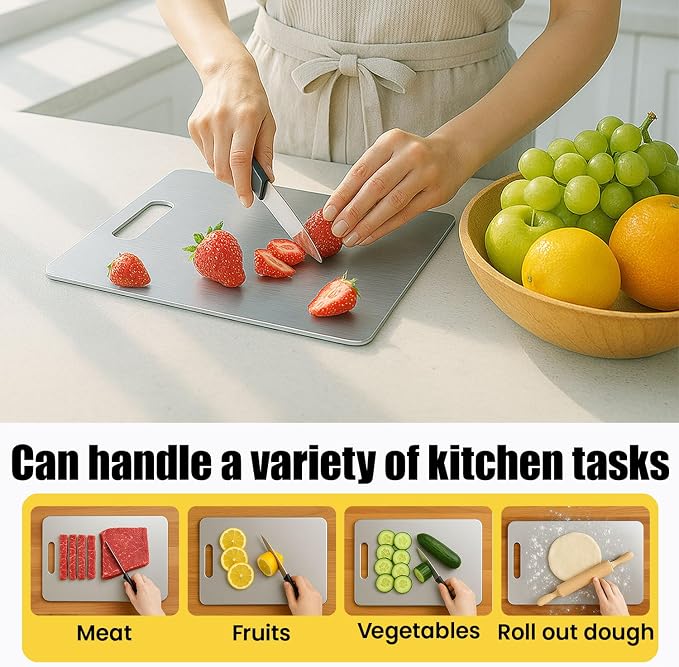 Titanium Cutting Board Set of 3, 100% Pure Titanium Chopping Board - Image 3