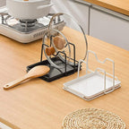 Poeland Pot Lid Holder, 2 Layers Pot Lids Organizer Multifunctional Lid and - Image 6