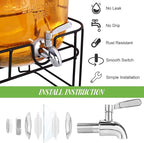 TURSTIN 2 Pcs 2 Gallon Glass Beverage Drink Dispenser - Image 4