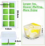 Large Ice Cube Trays with Lid, Jrisbo 2 Pack Stackable Silicone Ice Cube Molds - Image 6