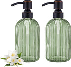 16Oz Green Glass Soap Dispenser by LEETCPHOME