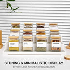Glass Spice Jars with Bamboo Lid, 4oz Square Spice Containers - Image 2