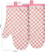 AUAUY Pink Oven Mitts, Kitchen Mittens, 392F Heat Resistant Non-Slip Gloves - Image 8
