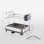 SUNLY Large Dish Drying Rack, 304 Stainless, Extra Large Drain Board - Image 6