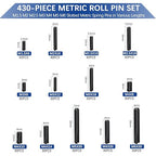 430 Pcs Roll Pin Set, Slotted Metric Spring Pins, Steel Split Expansion Pin - Image 2
