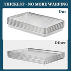 Full Size Commercial Quality Baking Sheet Pan, Bastwe Aluminum Cookie Tray Pan - Image 5