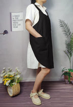 Cotton Cross Back Aprons Solid Color Cooking Kitchen Garden Smock - Image 3