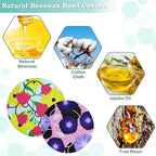 2 Large Reusable Beeswax Bowl Covers - Image 2