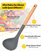 Pack of 2 Soup Ladle, Silicone Ladle Spoon - Image 2