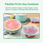 Silicone Stretch Lids – 6 Pack Reusable Food Covers, Flexible Silicone - Image 4