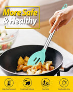 Pack of 2 Large Silicone Cooking Spoons, Non Stick Solid Basting Spoon - Image 5