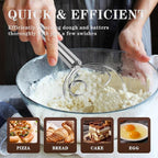 TEEVEA Danish Dough Whisk Stainless Steel Hook Dutch Bread Mixer - Image 4