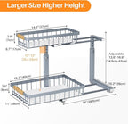 PXRACK Under Sink Organizer, Adjustable Height, 2 Tier Pull Out Under Cabinet - Image 7