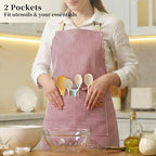 2 Pack Cooking Aprons Adjustable Bib Apron - Image 6