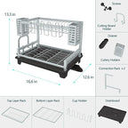 B-Land Dish Drying Rack, 2 Tier Dish Racks - Image 4