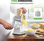 NutriChef 3 in 1 Cheese Grater & Shredder | Strong Suction Base, Rotary Handle - Image 4