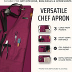 Asaya Chef and BBQ Apron with Bottle Opener and Hand Towel - 10oz Cotton Canvas - Image 2