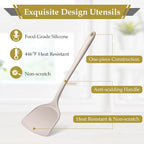 LIANYU 8Pcs Kitchen Utensils Set, Silicone Cooking Utensils Spatula Set - Image 3