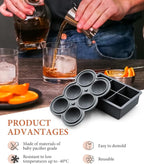 Silicone Large Ice Cube Molds, 6 Ice Ball Maker Mold, 6 Square Ice Cube Mold，4 - Image 7