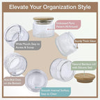 4 oz Mini Glass Jars with Airtight Bamboo Lids 12 pack, Decorative Small Food - Image 3