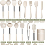 Stainless Steel Kitchen Cooking Utensil Set, Umite Chef 15 pcs Utensils - Image 2