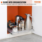 VEVOR 15.5" Wx21 Dx3.5 H Pull Out Cabinet Organizer, Heavy Duty Slide Out - Image 2