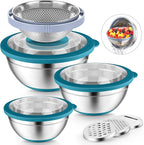 P&P CHEF Mixing Bowls with Lids Set of 3, Stainless Steel Mixing Bowl and by PPCHEF