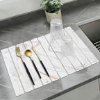 Large Stone Drying Mat for Kitchen Counter, Collapsible Stone Dish Drying Mats by Yungaspy