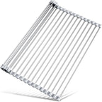 Tomorotec Stainless Steel Roll-Up Dish Drying Rack Marble Color Silicone Edges by Tomorotec