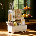 MOUKABAL Sponge Holder for Kitchen Sink, 2-Tier Sink Caddy Organizer - Image 2