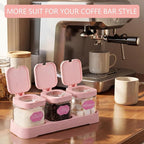 Suclain 3 Pcs Glass Coffee Containers Coffee Station Organizer Set, Airtight - Image 6