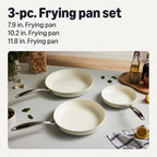 Amazon Basics Ceramic Nonstick Cookware, 3-Piece Frying Pan Set, All Cooktop - Image 2