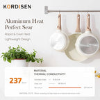 Kordisen Nonstick Ceramic Frying Pan Set, 3 Piece Ceramic Skillet Set, Healthy - Image 8